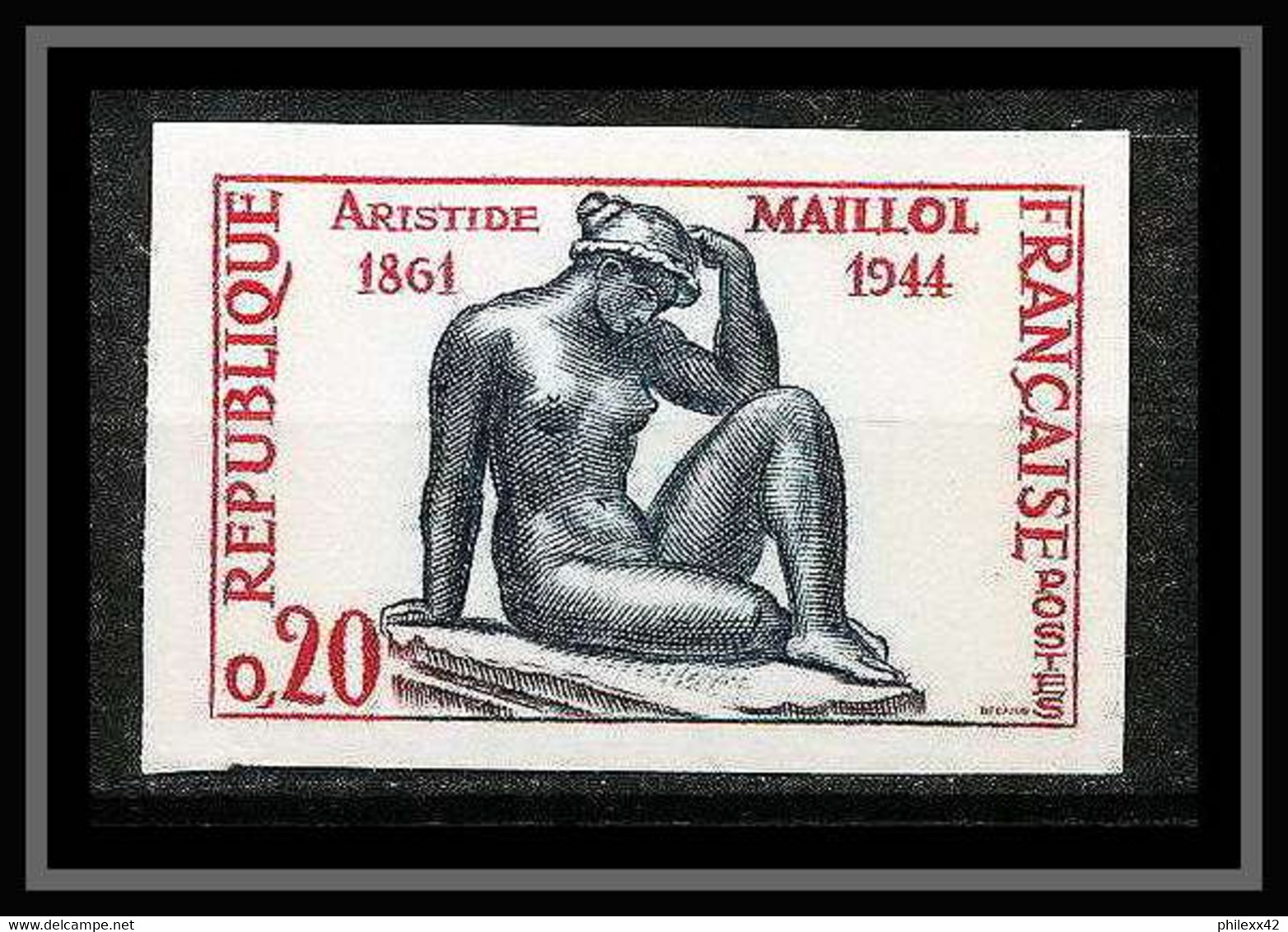 France N°1281 La Pensée De Maillol Sculpture Hotel De Ville De Perpignan Non Dentelé ** MNH (Imperf) - Non Classificati