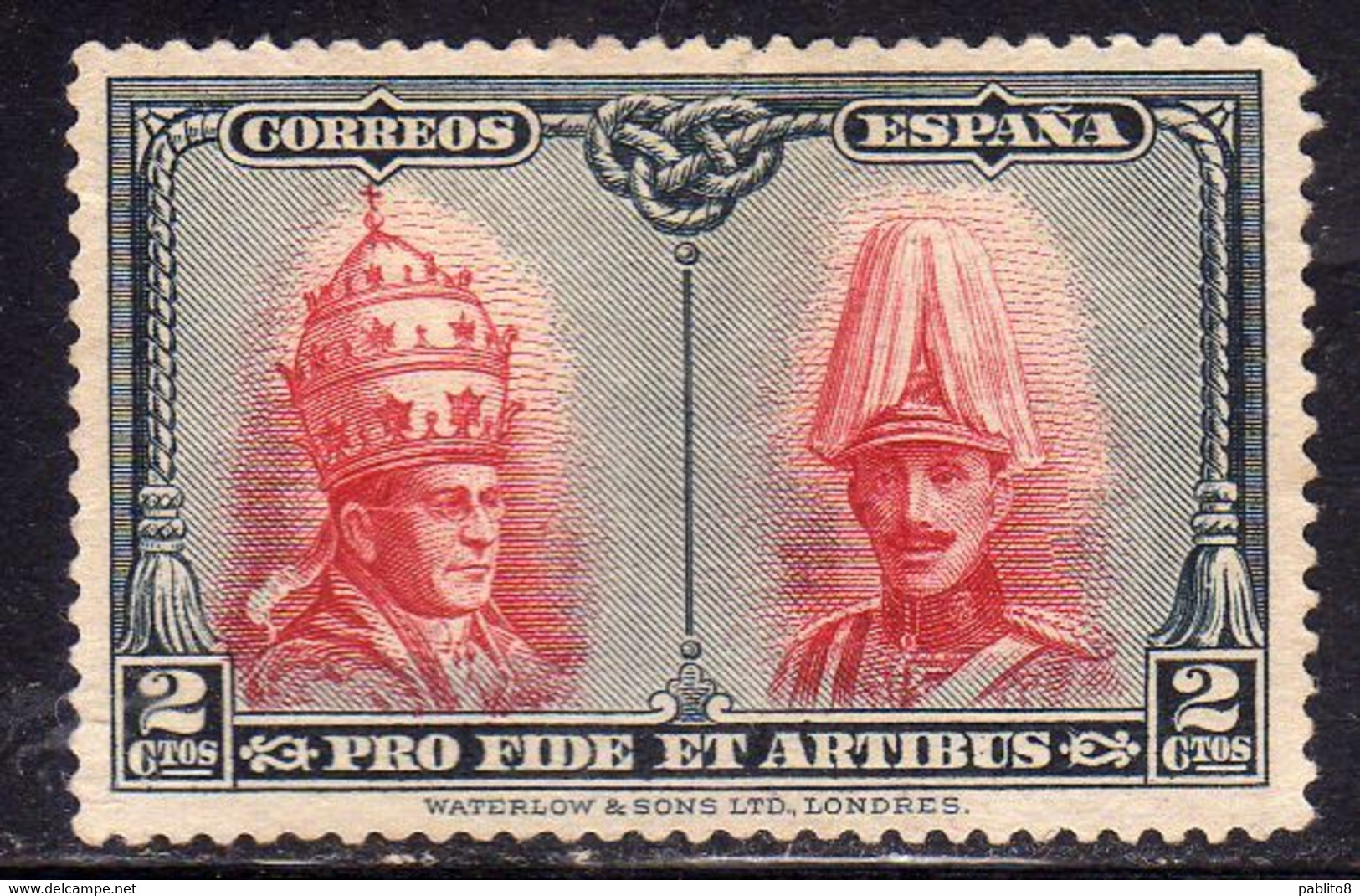 SPAIN ESPAÑA SPAGNA 1928 PRO CATACOMBS OF SAN DÁMASO TOLEDO POPE PIUS XI KING ALFONSO XIII PRO FIDE ET ARTIBUS 2c MNH - Nuevos