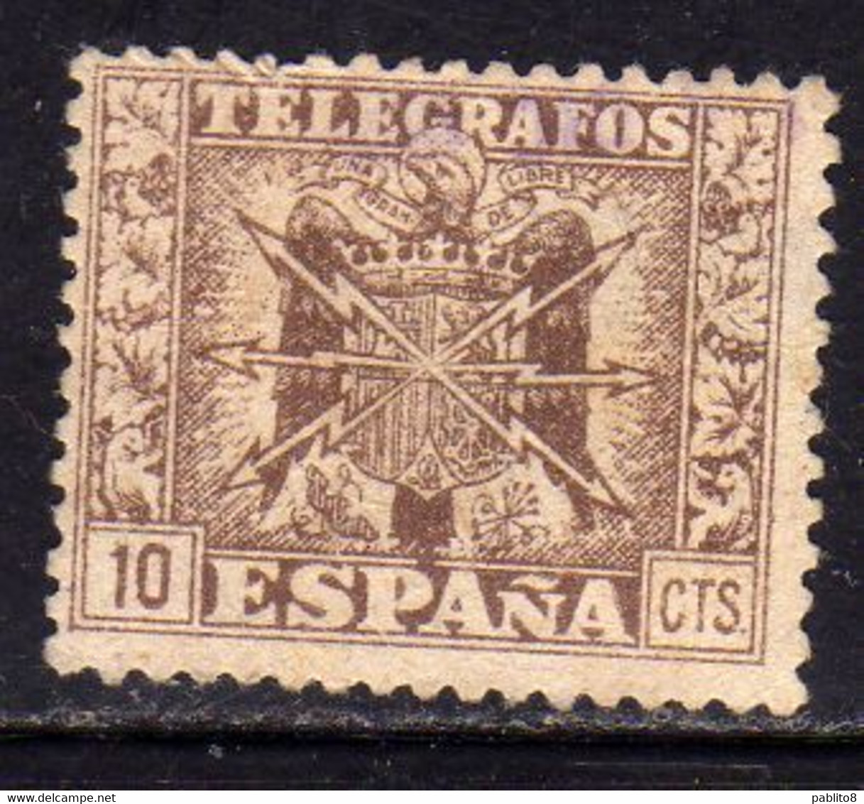 SPAIN ESPAÑA SPAGNA 1940 TELEGRAFOS FISCAL REVENUE CENT. 10c USED USATO OBLITERE' - Steuermarken/Dienstmarken