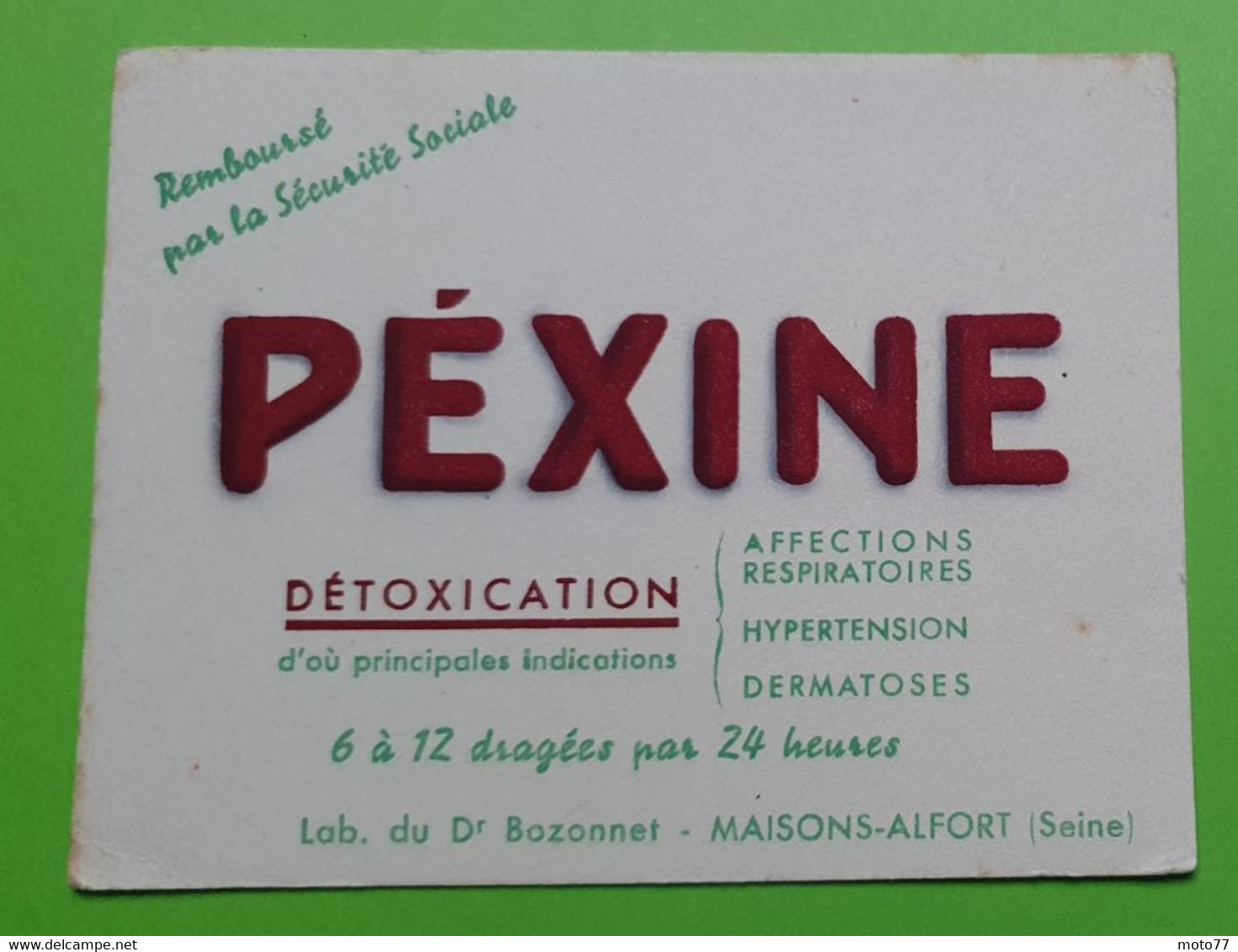 Buvard 1064 - Laboratoire - PEXINE - Etat D'usage: Voir Photos - 14x11 Cm Environ - Années 1950 - Produits Pharmaceutiques