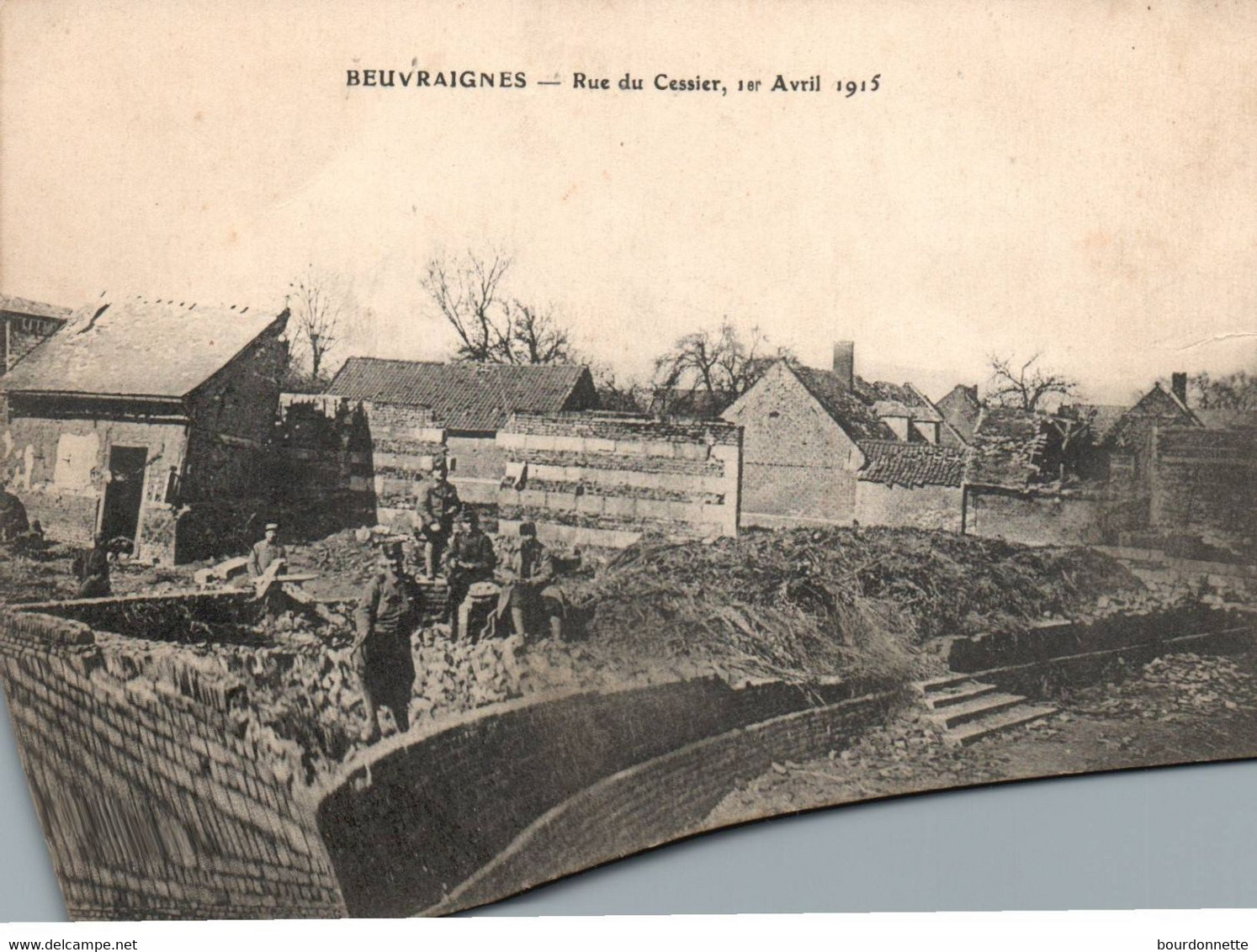 CPA BEUVRAIGNES (80): Rue Du Cessier 1er Avril 1915 - Beuvraignes