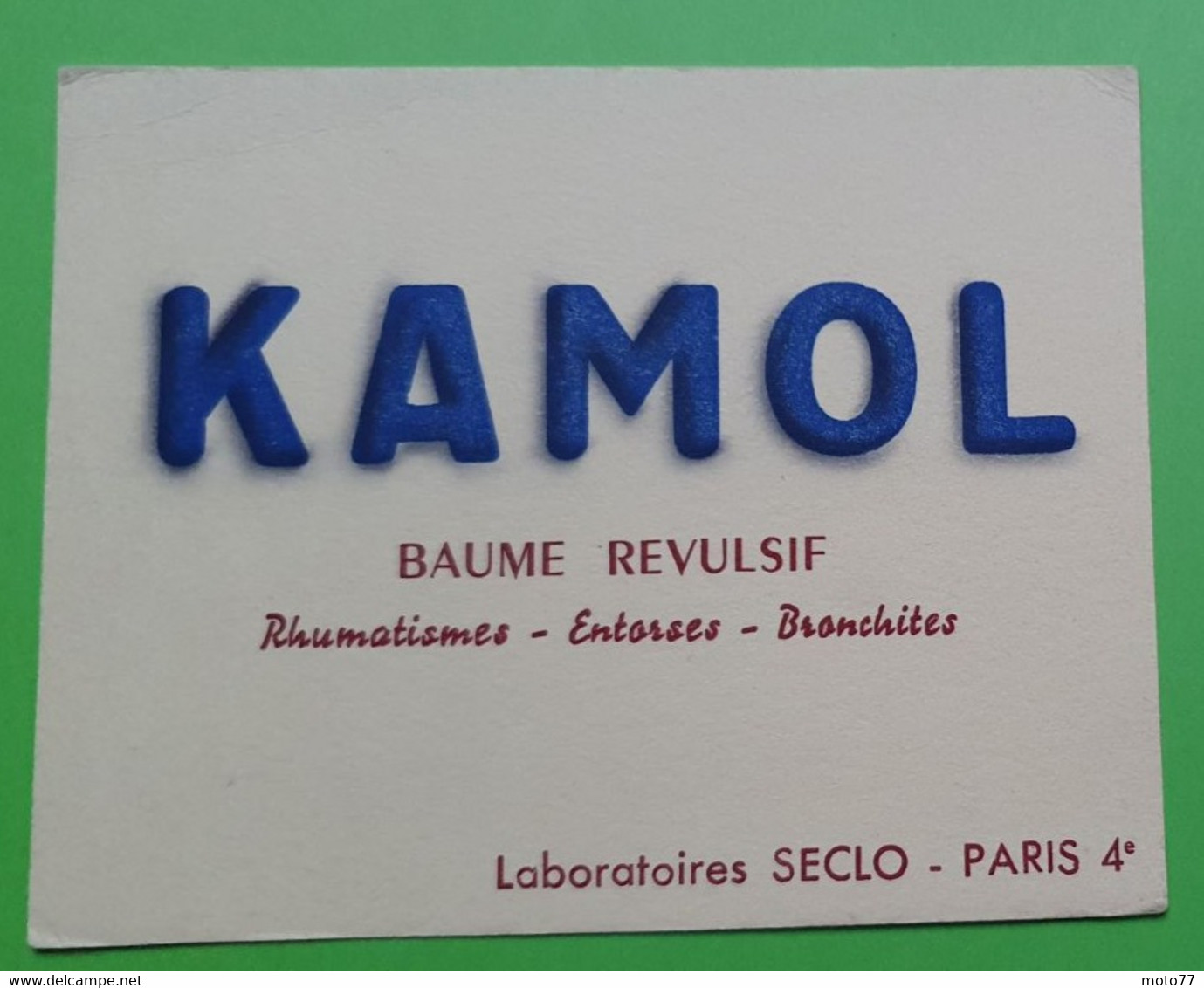 Buvard 1074 - Laboratoire - KAMOL - Etat D'usage: Voir Photos - 13.5x10.5 Cm Environ - Années 1950 - Produits Pharmaceutiques