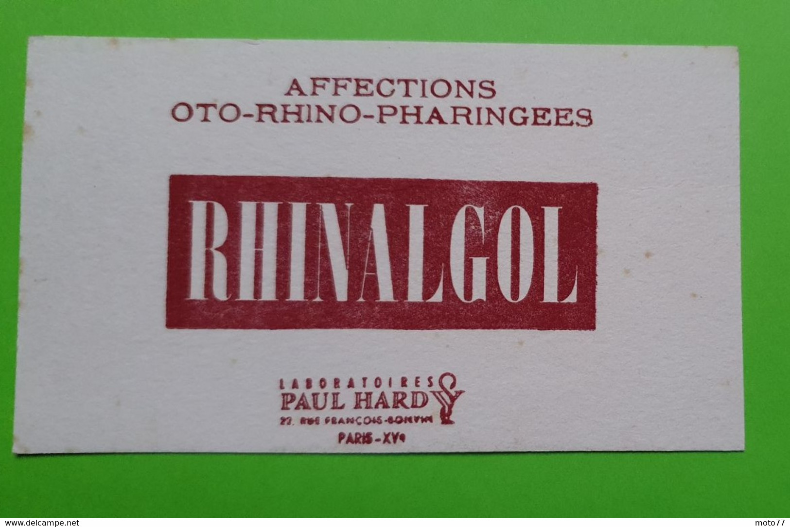 Buvard 1078 - Laboratoire HARDY - RHINALGOL - Etat D'usage: Voir Photos - 12 X 7 Cm Environ - Années 1950 - Produits Pharmaceutiques