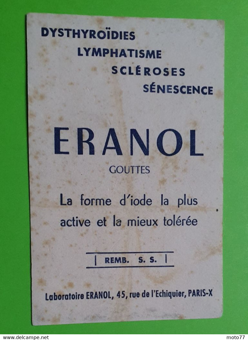 Buvard 1080 - Laboratoire - ERANOL - Etat D'usage: Voir Photos - 8 X 12 Cm Environ - Années 1950 - Produits Pharmaceutiques