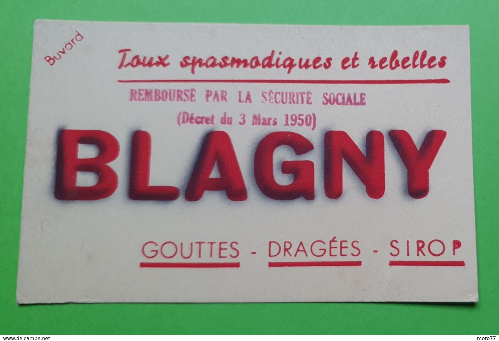 Buvard 1083 - Laboratoire - BLAGNY - Etat D'usage: Voir Photos - 11 X 7 Cm Environ - Années 1950 - Produits Pharmaceutiques