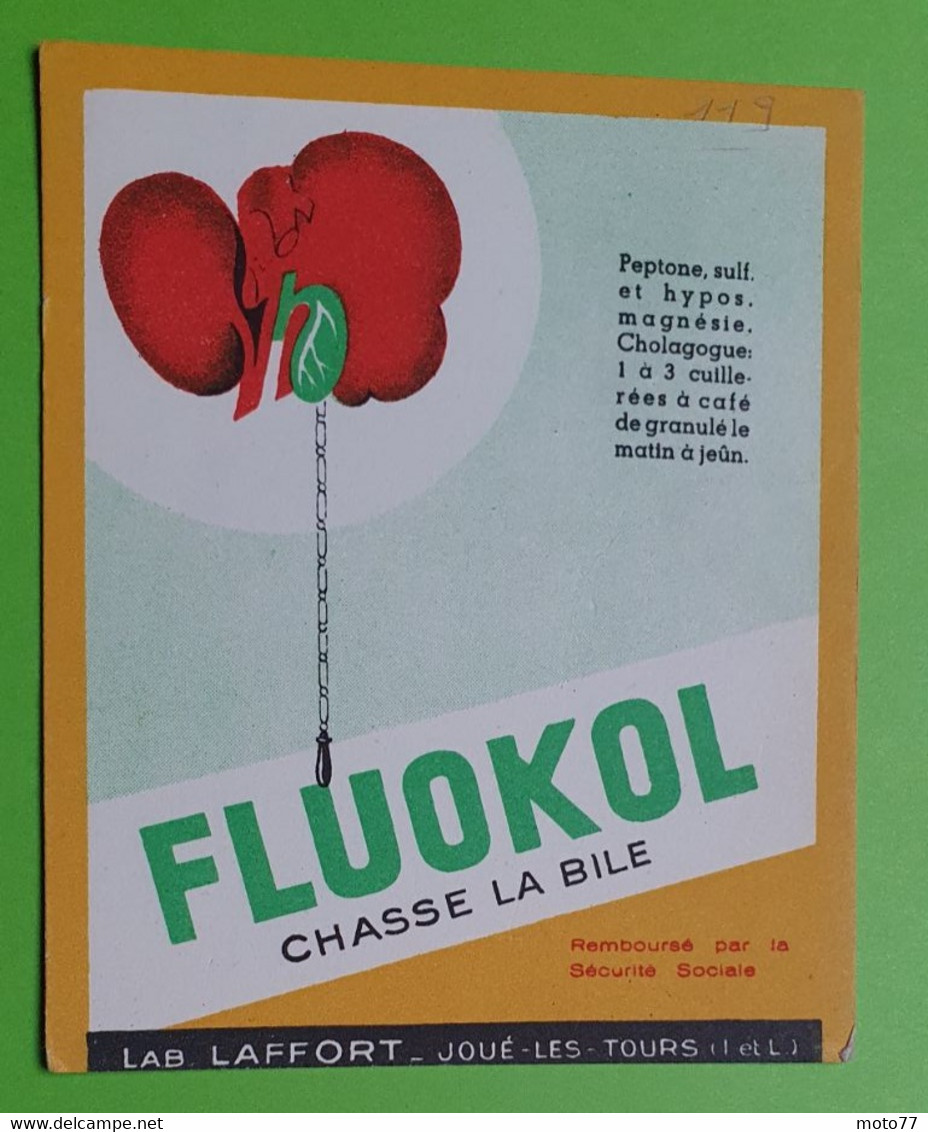 Buvard 1087 - Laboratoire - FLUOKOL - Etat D'usage: Voir Photos - 10.5 X 13 Cm Environ - Années 1950 - Produits Pharmaceutiques