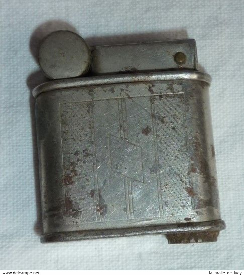 Ancien Briquet à Essence En Métal Modèle à Bascule - époque Années 30 - Autres & Non Classés