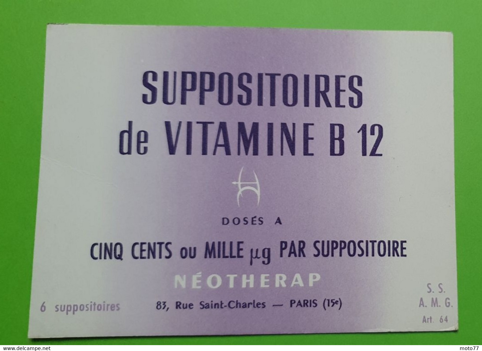 Buvard 1091 - Laboratoire - NEOTHERAP - Etat D'usage: Voir Photos - 13.5 X 10 Cm Environ - Années 1950 - Produits Pharmaceutiques