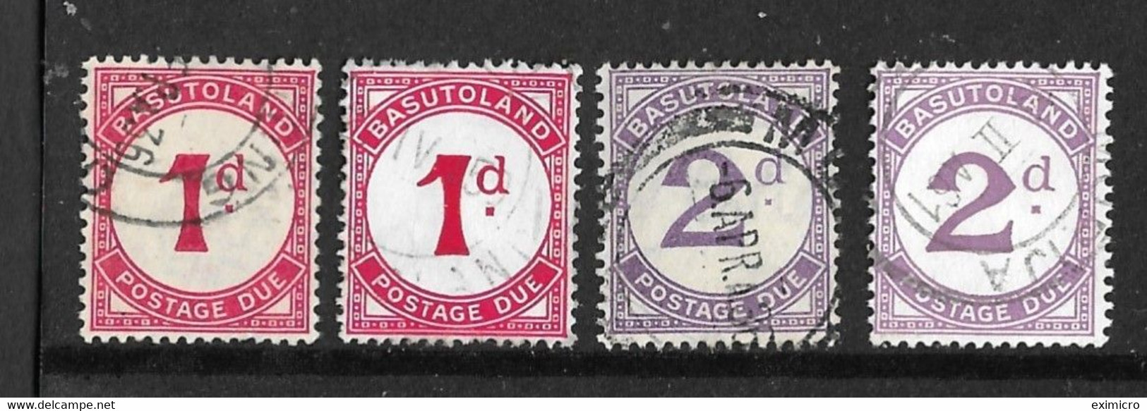 BASUTOLAND 1933 - 1952 POSTAGE DUE SET SG D1, D1b, D2, D2a BOTH ORDINARY AND CHALK-SURFACED PAPERS FINE USED Cat £92 - Postage Due