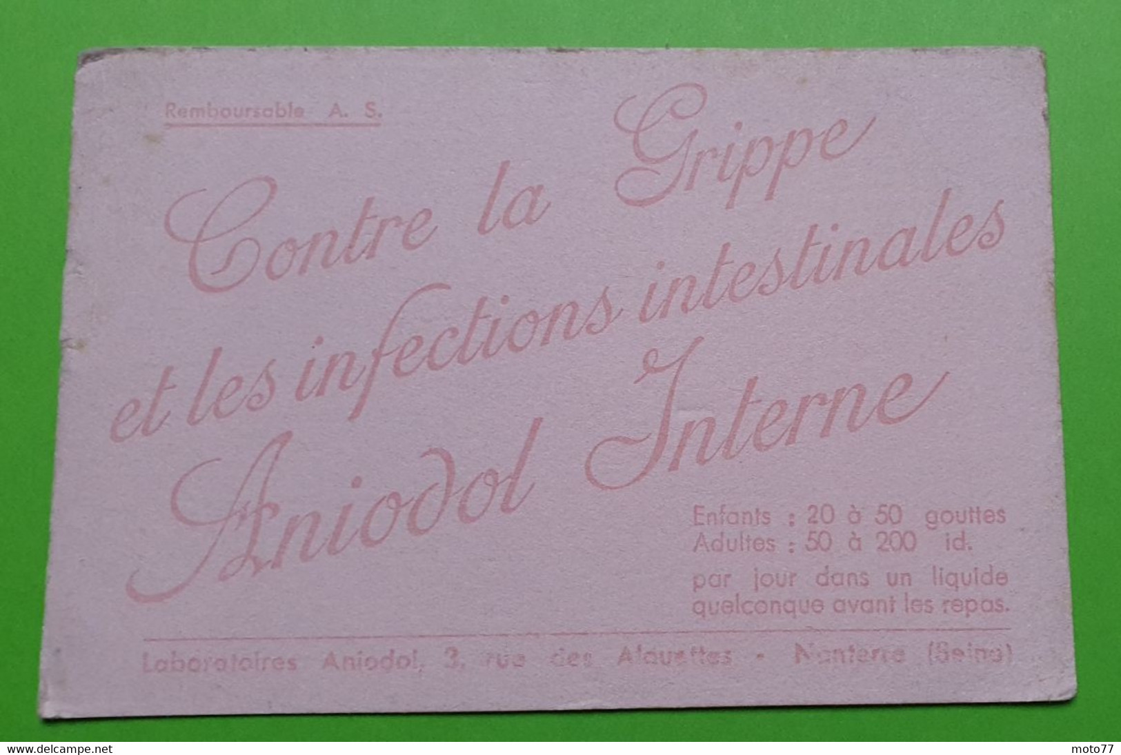 Buvard 1097 - Laboratoire - ANIODOT INTERNE - Etat D'usage: Voir Photos - 14.5 X 9 Cm Environ - Années 1950 - Produits Pharmaceutiques