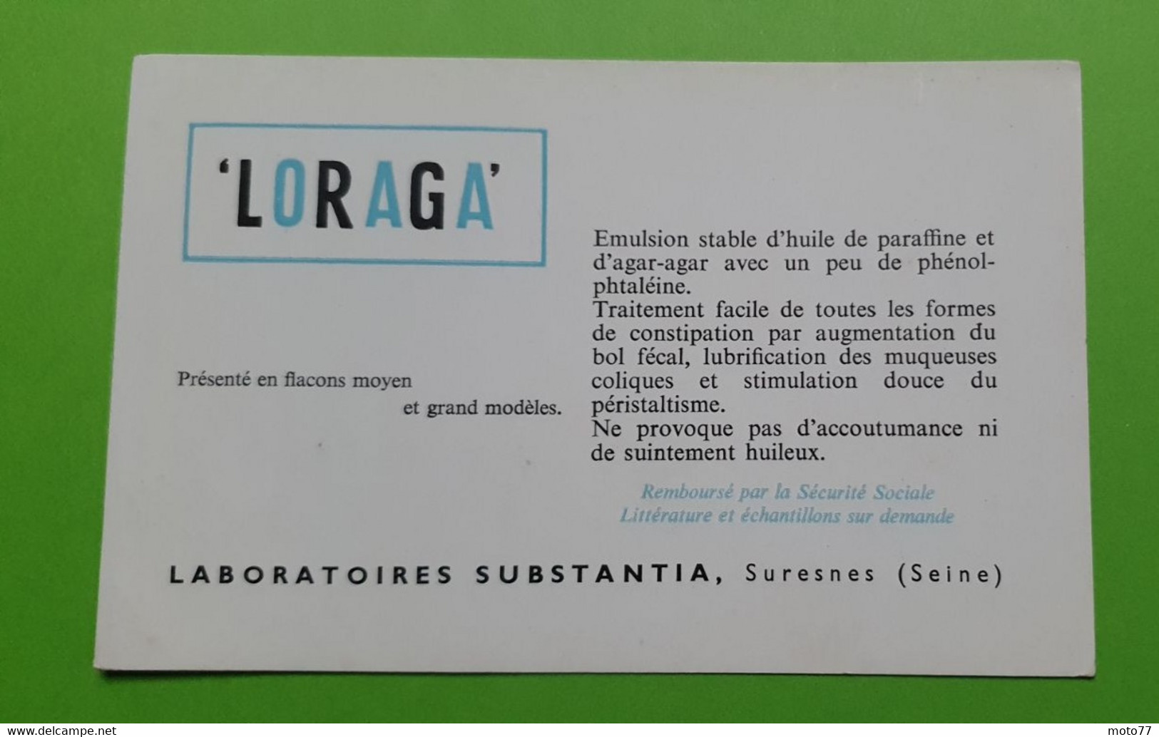 Buvard 1098 - Laboratoire - LORAGA - Etat D'usage: Voir Photos - 14 X 9 Cm Environ - Années 1960 - Produits Pharmaceutiques