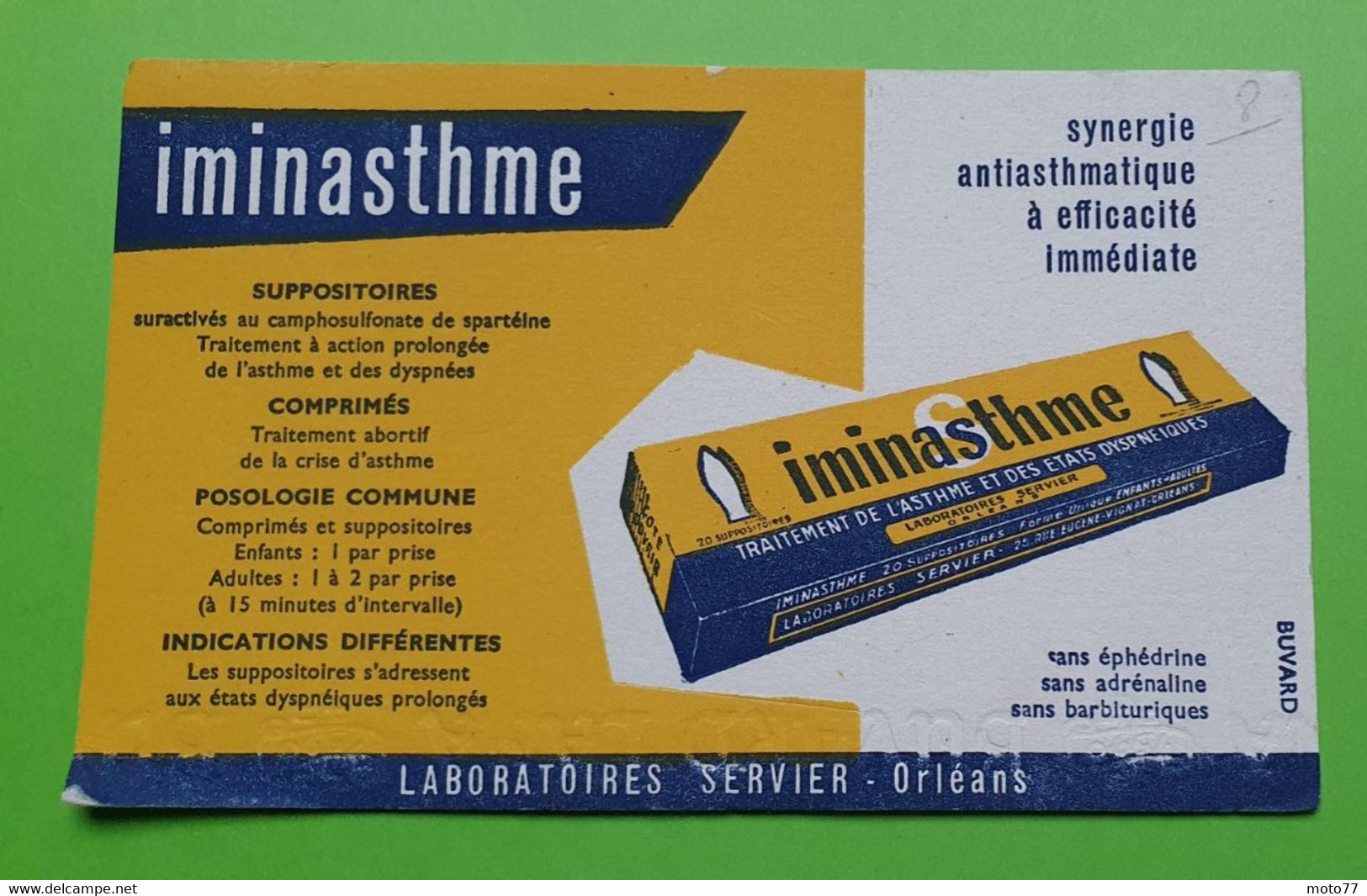 Buvard 566 - Laboratoire Servier - IMINASTHME - Etat D'usage: Voir Photos - 16 X 10 Cm Environ - Années 1960 - Produits Pharmaceutiques