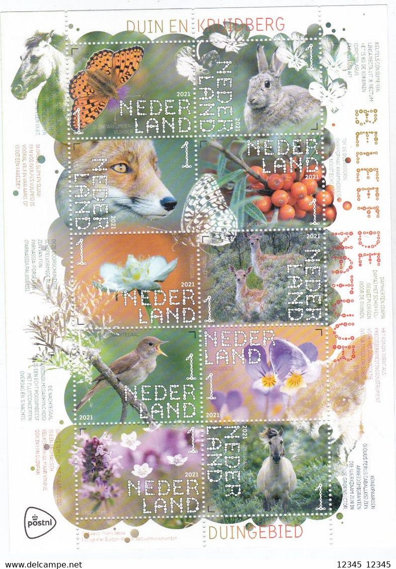 Nederland 2021, Postfris MNH, Flora, Fauna, Duin En Kruidberg - Neufs