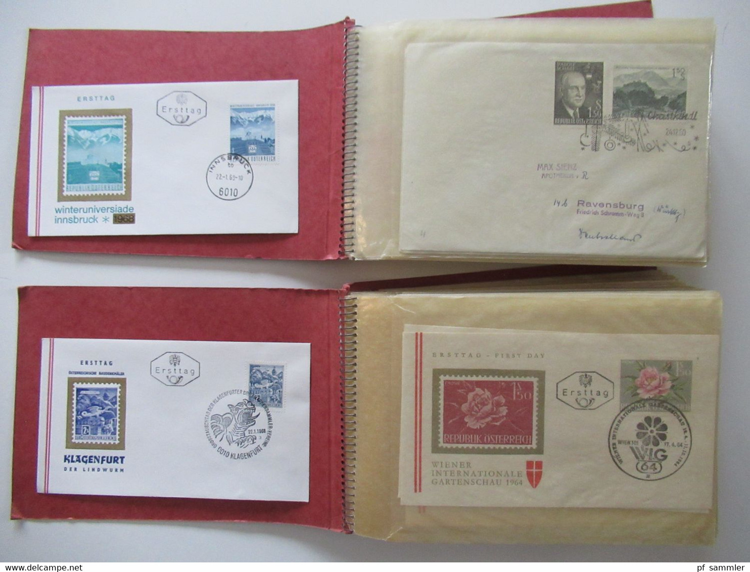 Österreich 1960 - ca. 1969 FDC / Belegeposten mit 190 Stück / auch Christkindl in 2 Alben + lose Briefe!