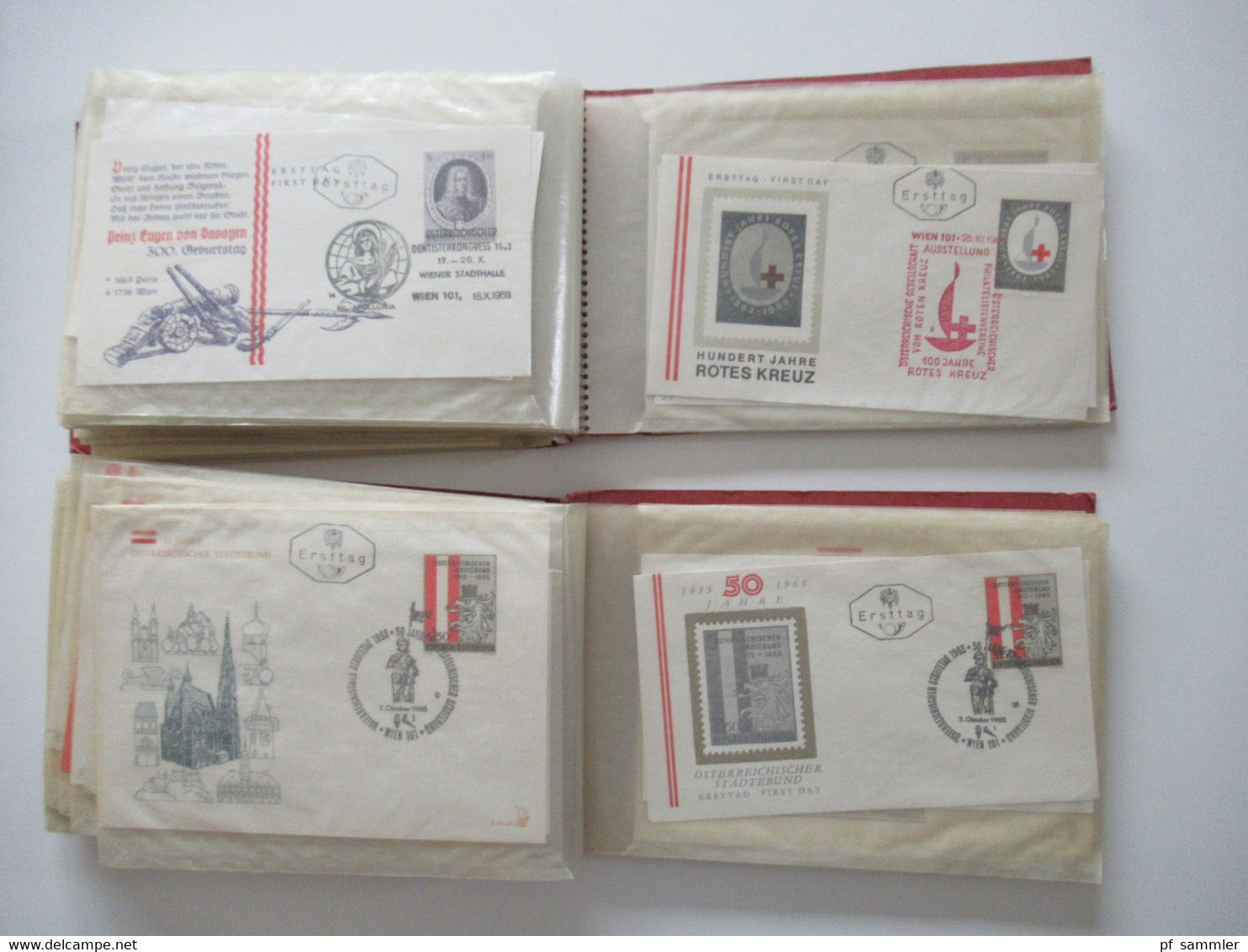 Österreich 1960 - ca. 1969 FDC / Belegeposten mit 190 Stück / auch Christkindl in 2 Alben + lose Briefe!