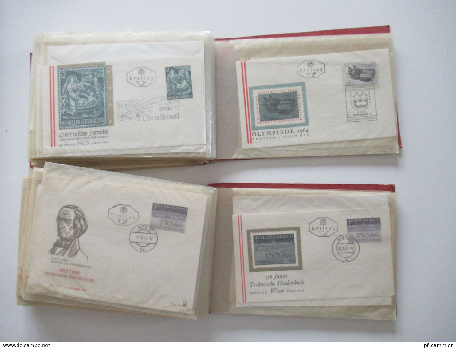 Österreich 1960 - ca. 1969 FDC / Belegeposten mit 190 Stück / auch Christkindl in 2 Alben + lose Briefe!