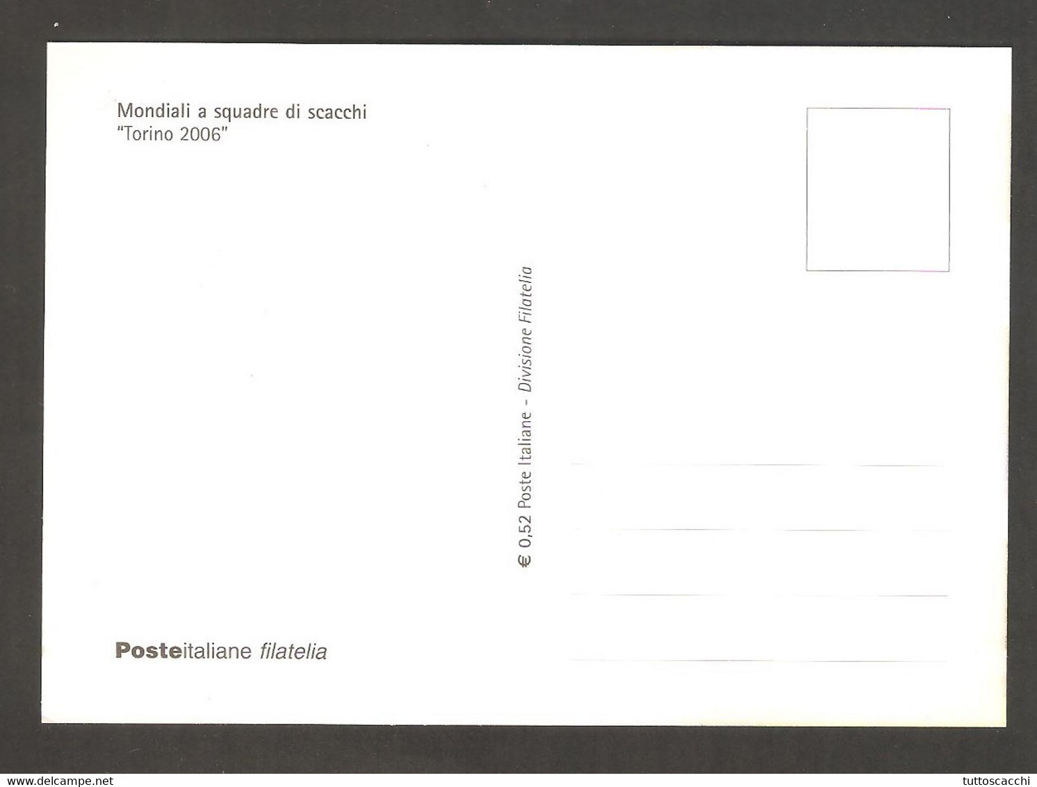 FDC Italy 2006 Torino - Chess Cancel On Maximum Card - Echecs