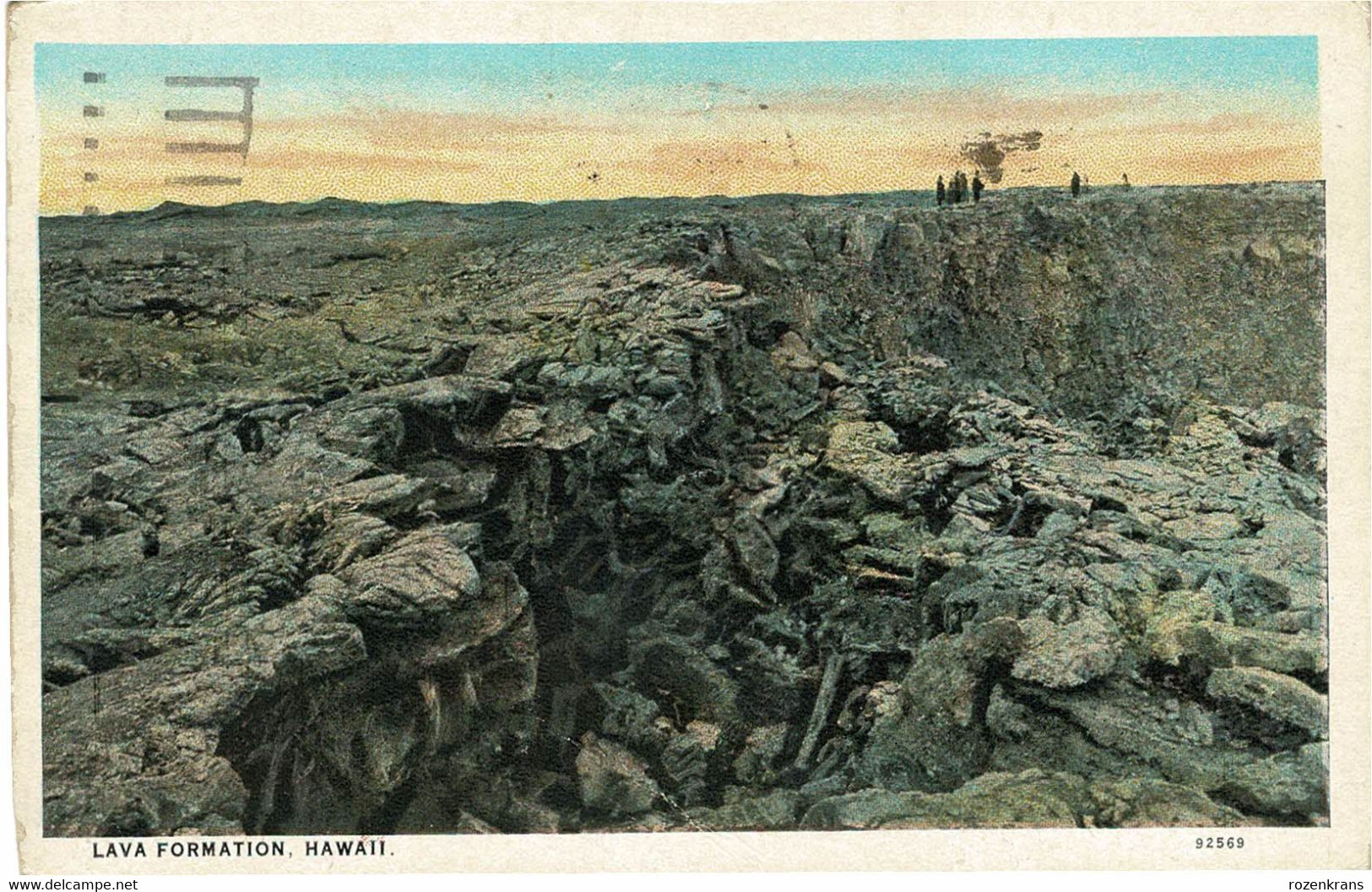 Old Postcard Hawaii Hawai Lava Formation Kilauea Volcano Volcan Stamp Cachet Obliteration CPA Vulkaan USA Inited States - Honolulu