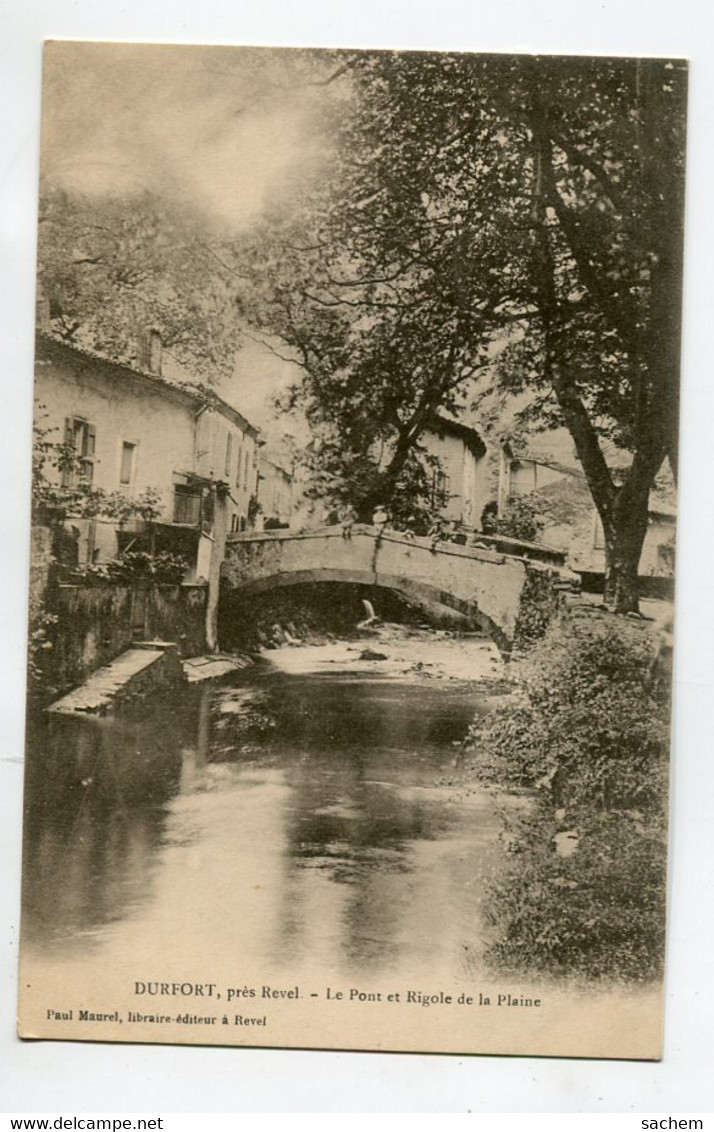 81 DURFORT Villageois Sur Pont Et Rigole De La Plaine  1903 Timbrée  D06 2021 - Autres & Non Classés