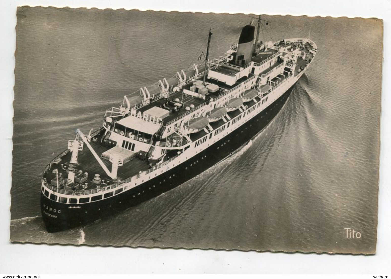 MARINE Paquebot S.S MAROC En Mer Cie Générale Transatlantique écrite Timbrée Vers 1950       D07 2021 - Steamers