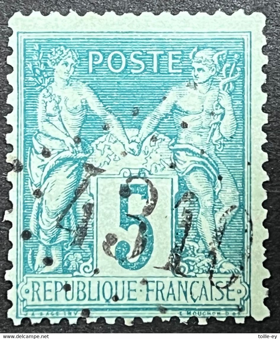 N°75 5c Vert, Obl Jour De L' An N°4310 - 1876-1898 Sage (Type II)