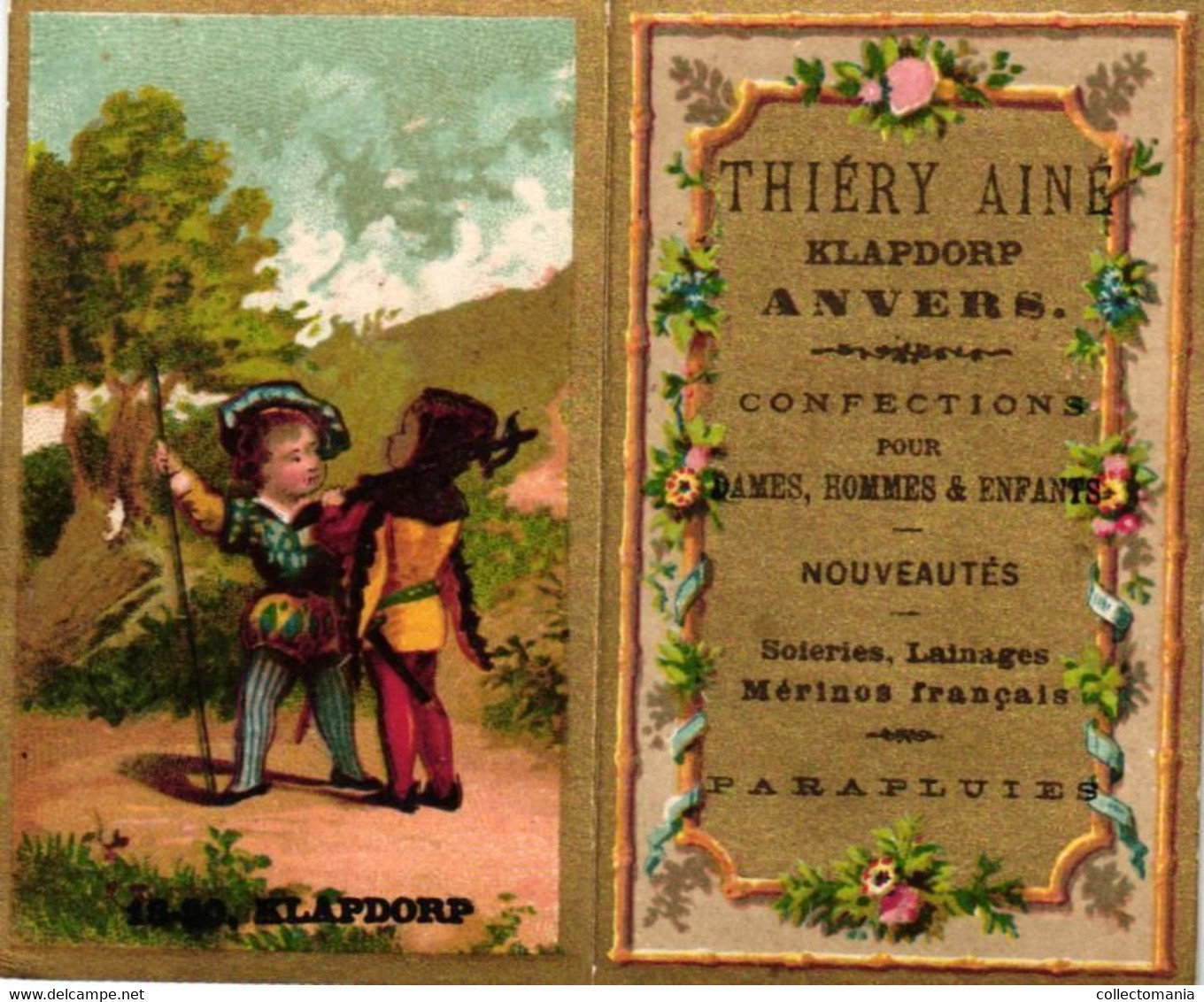 1 Calendrier  1882   Confections Nouveautés  Thiéry Ainé  Anvers Klapdorp - Petit Format : ...-1900