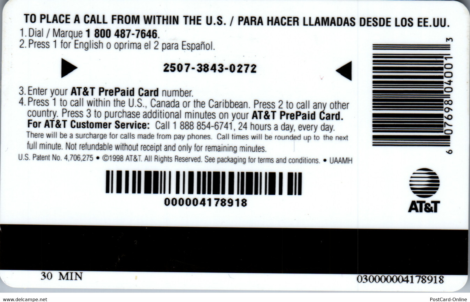 25364 - USA - AT&T Prepaid Card , Wal Mart - AT&T