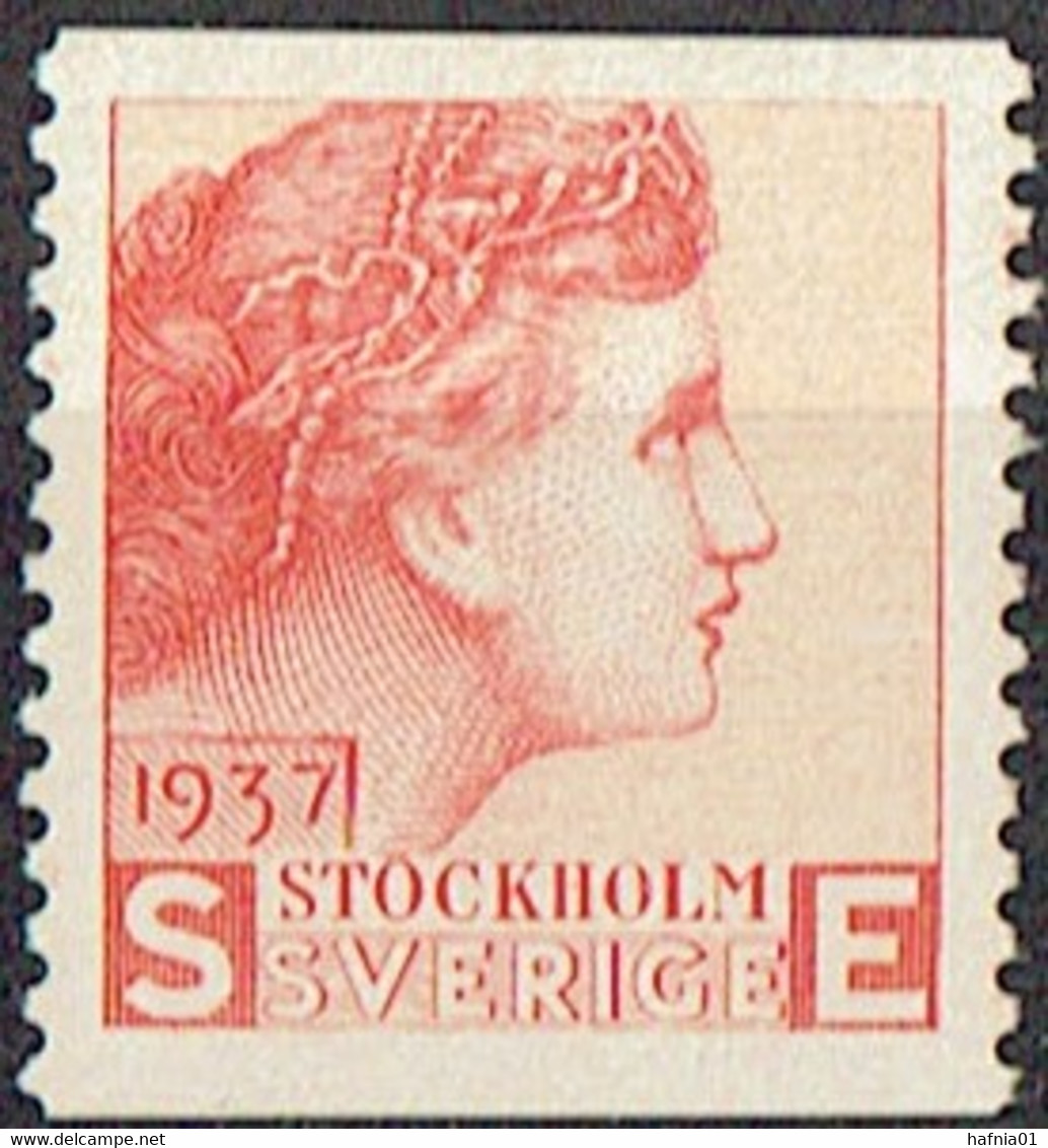 Sweden 1937. Test Stamp By Sven Ewert.  Red Color. - Probe- Und Nachdrucke