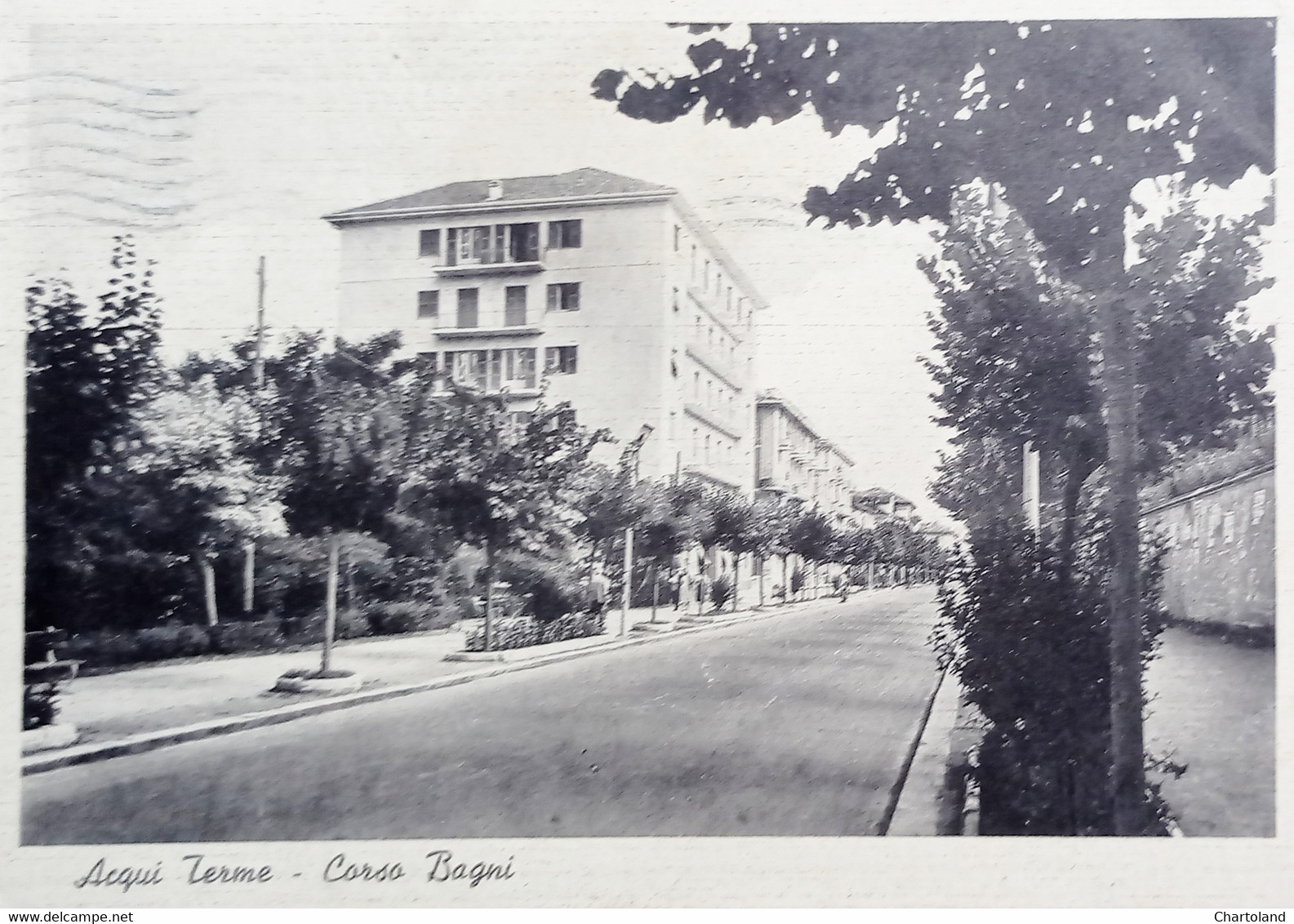 Cartolina - Acqui Terme - Corso Bagni - 1938 - Alessandria