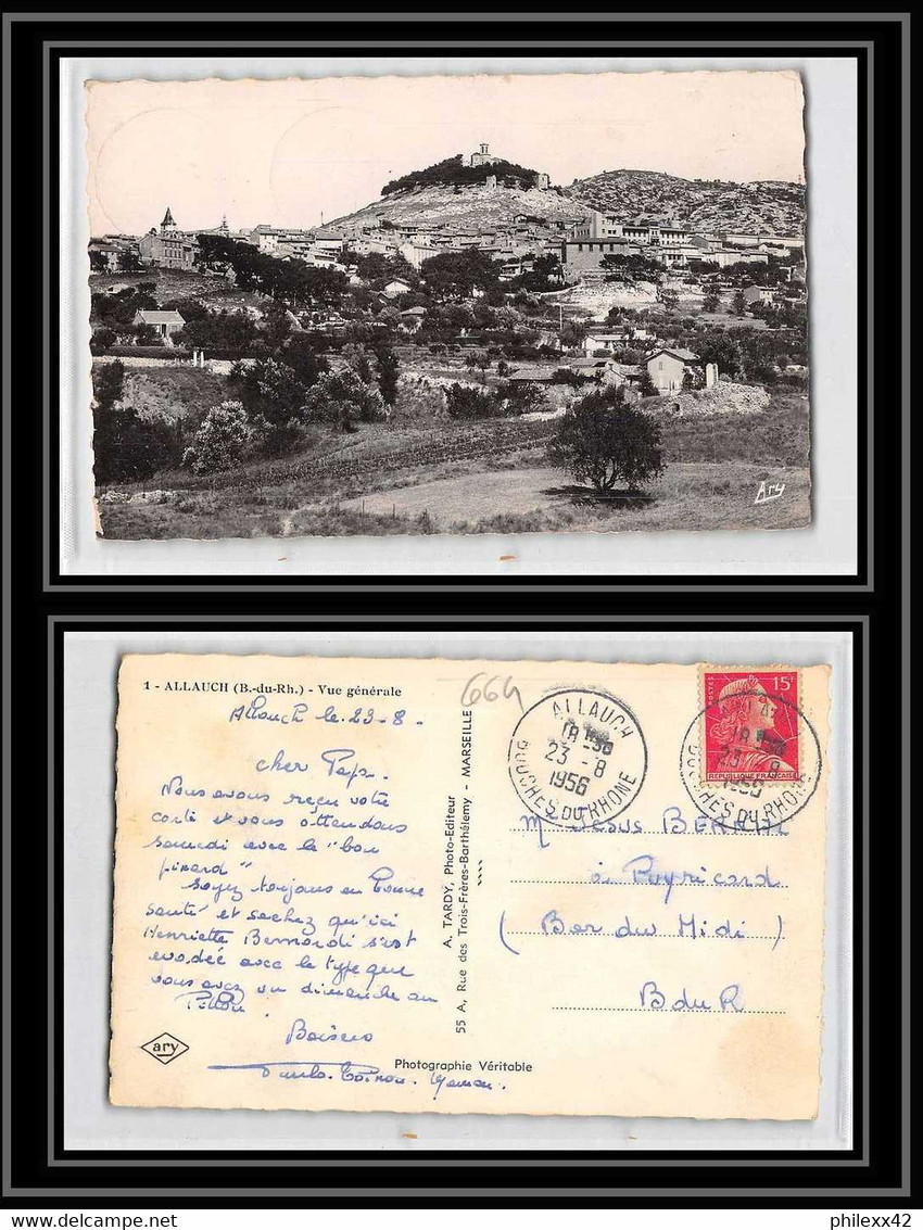 Lettre-110664 Bouches Du Rhone Muller Carte Postale Allauch Pour Puyricard 1956 - 1921-1960: Modern Tijdperk
