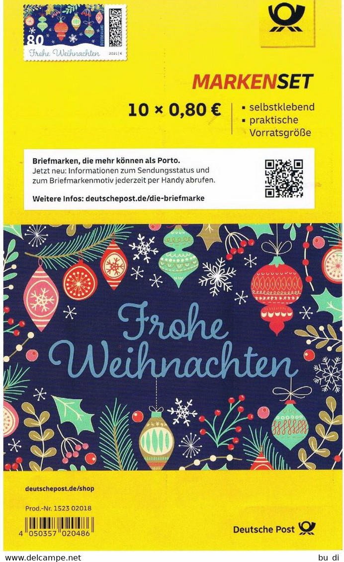 Deutschland Markenset - Weihnachten Mi. 3643 - Folienblatt Ohne Marken - Other & Unclassified