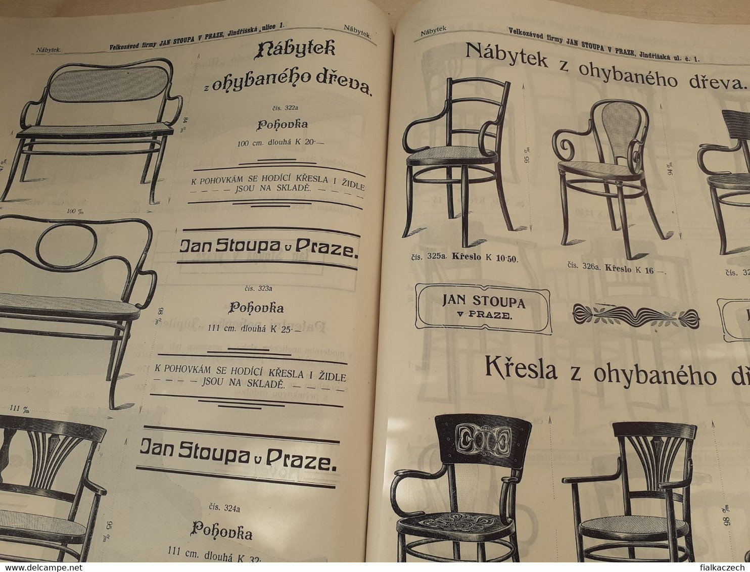 Old catalog, catalogue, Czechoslovakia, Jan Stoupa, Prague, Praha, furniture, chair, fabric, material, table, bed...