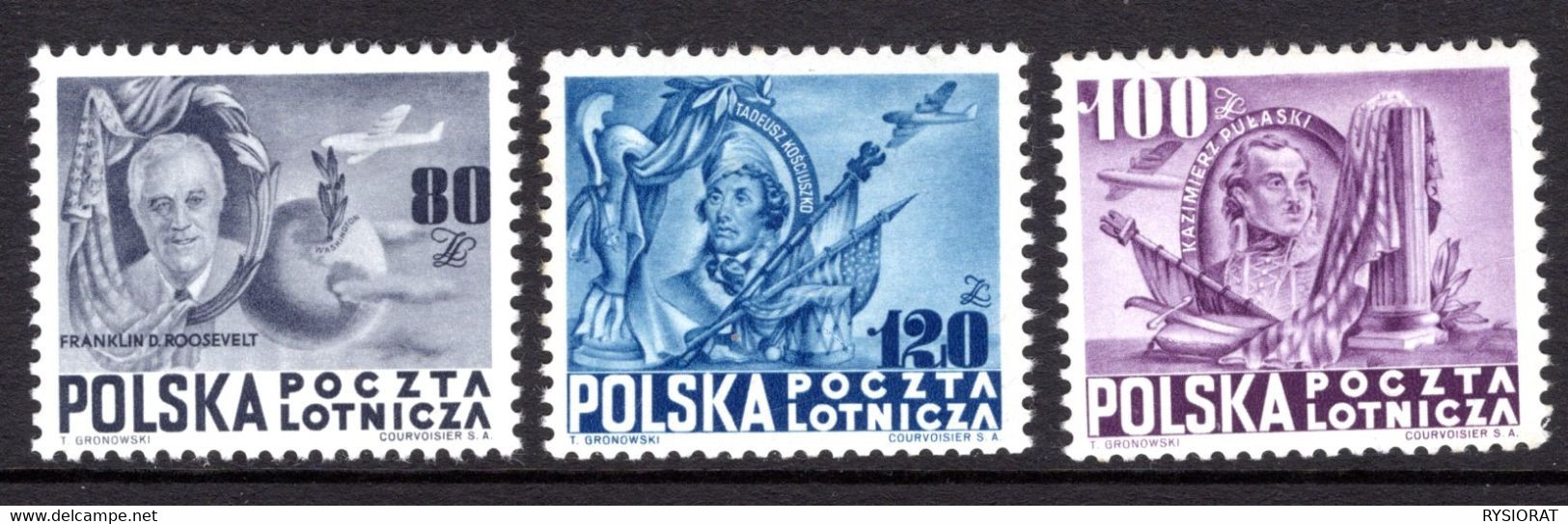 POLAND POLSKA - 1948 - ROOSEVELT - STAMPS - MINT NOT HINGED SOUVENIR 8.4 - Unused Stamps