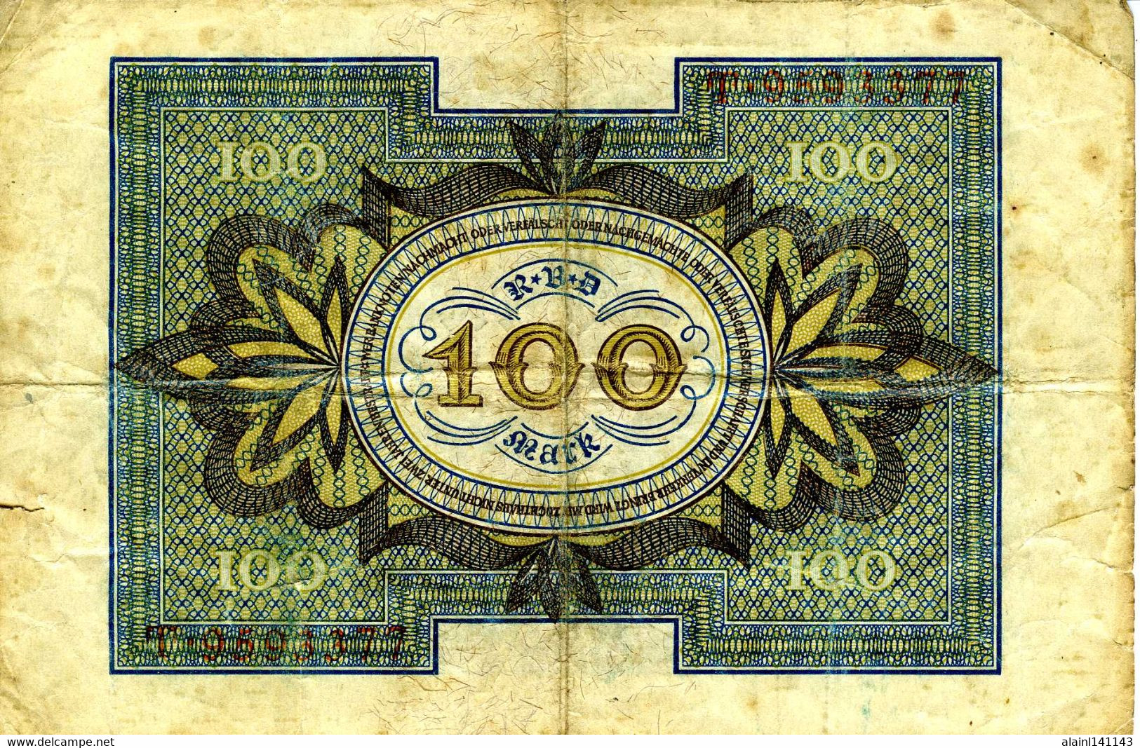 ALLEMAGNE -  République De Weimar - 100 Mark 01-01-1920 Inflation (1919-1924) - (7 Chiffres)  T 9593377 P.69a - Circulé - Otros – Europa