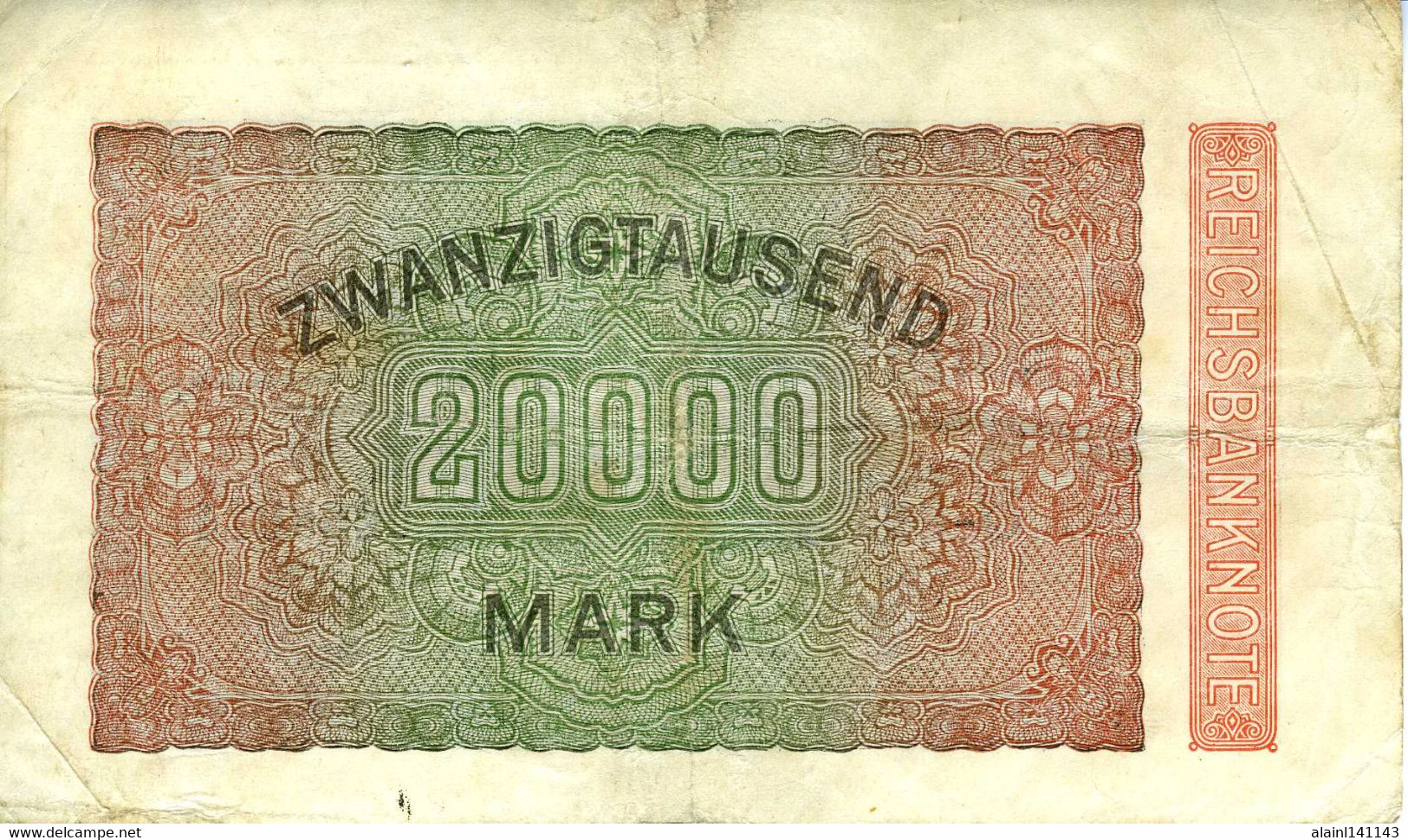 ALLEMAGNE Reichsbanknote 20.000 Mark 01-07-1923  Série Fa-DB 408978 (Fil. E 7 Chiffres) P.85b Ro84e - D.95i ? - Circulé - Sonstige – Europa