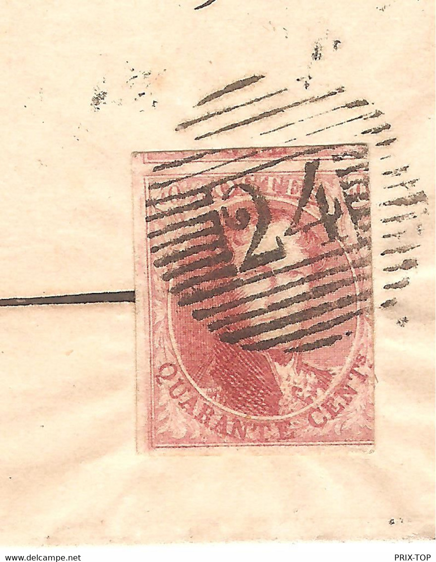 SP54/ TP 8 3 Marges S/LSC Obl. à Barres 24 C.Bruxelles  11/1/1855 > Procureur Impérial à Angers Verso Divers Cachets - Postmarks - Lines: Perceptions