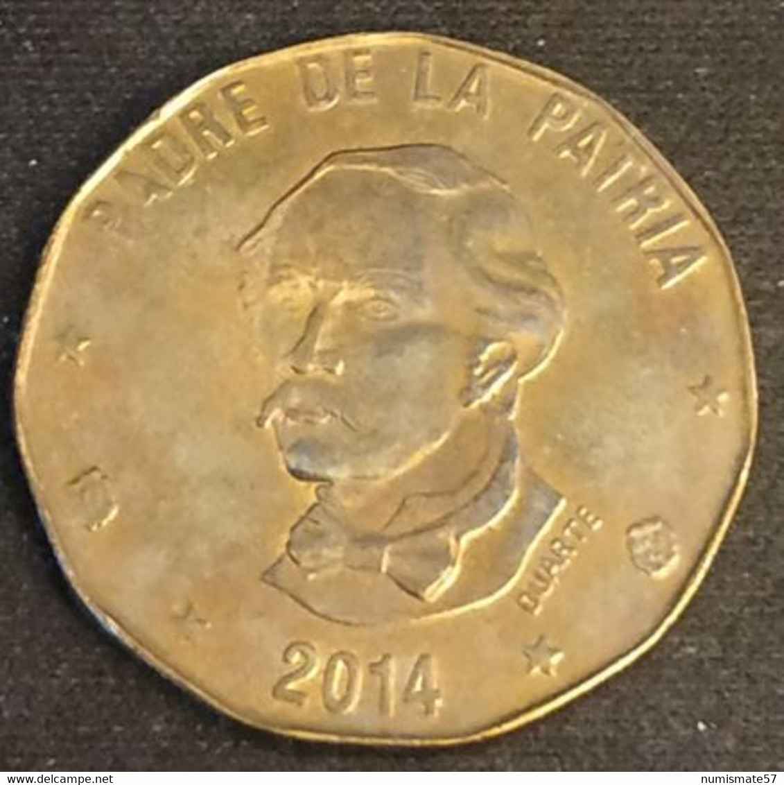 REPUBLIQUE DOMINICAINE - 1 PESO 2014 - DUARTE - Magnétique - Magnetic - Juan Pablo Duarte Y Diez - Dominikanische Rep.