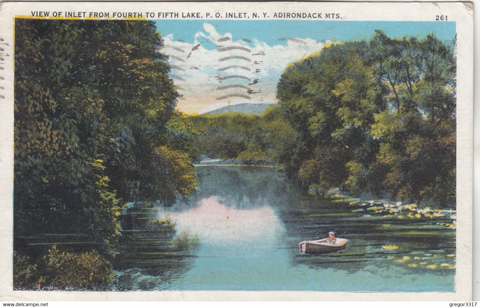 A5752) View Of Inlet From Fourth To Fifth Lake - P.O. INLET - NEW YORK - ADIRONDACK Mts. - Old !! 1934 - Adirondack