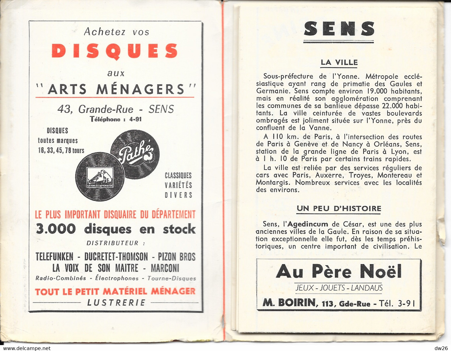 Plan Guide Blay 1958: Sens, Visite De La Ville, Répertoire Des Rues - Autres & Non Classés
