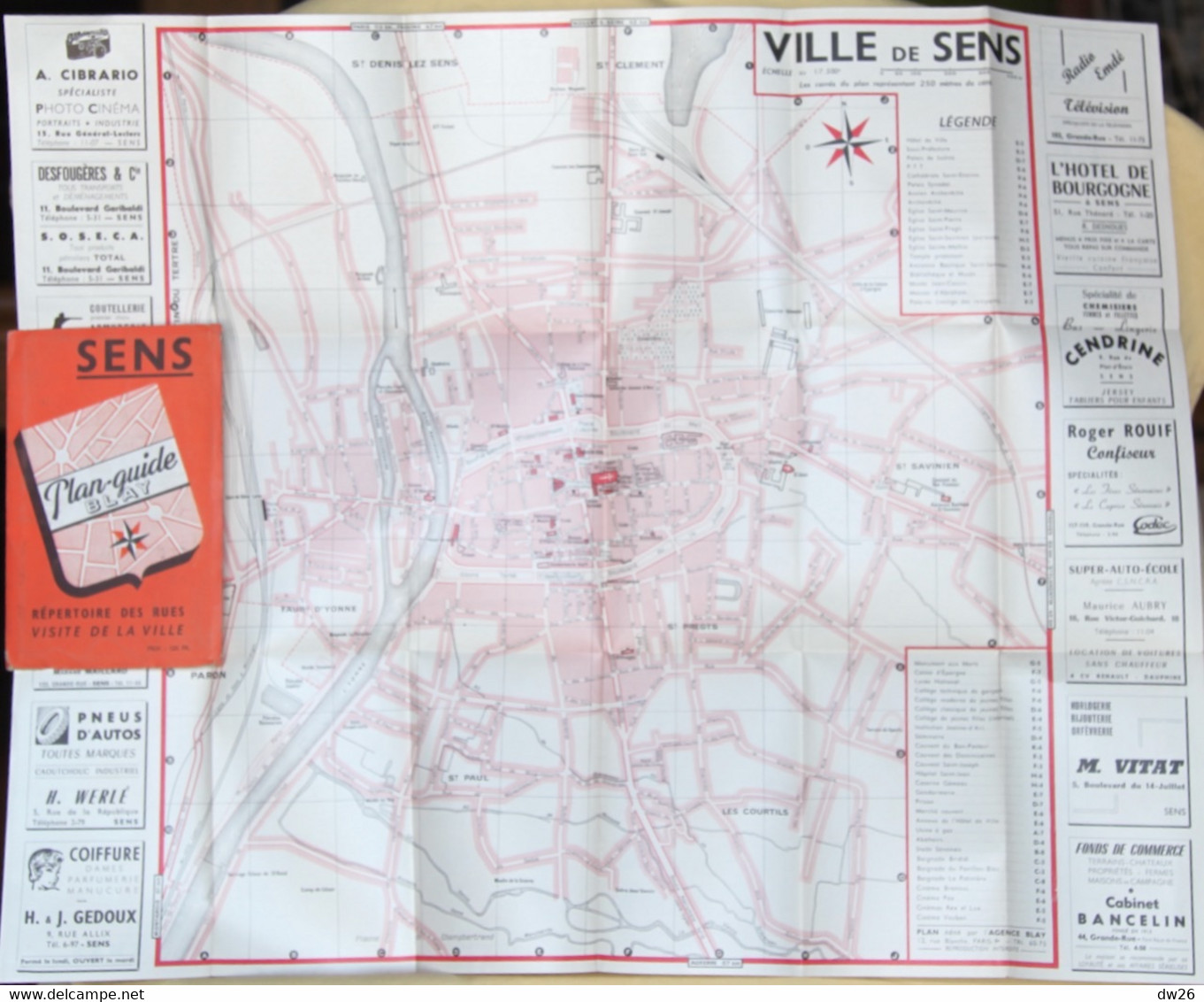 Plan Guide Blay 1958: Sens, Visite De La Ville, Répertoire Des Rues - Autres & Non Classés