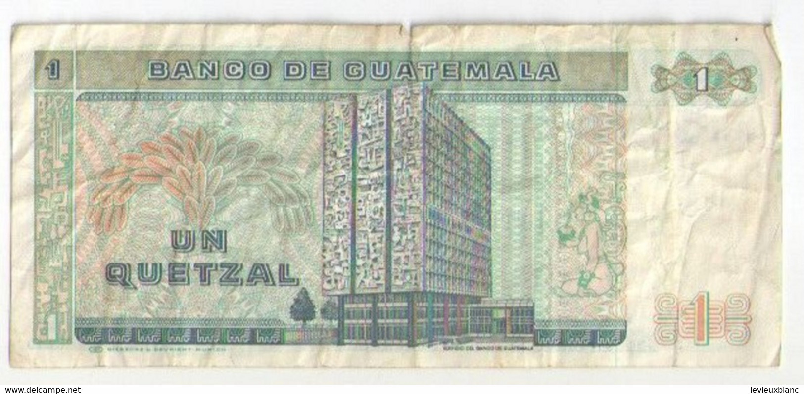 Billet De Banque / BANCO De GUATEMALA/UN QUETZAL/ Général ORELLANA/1985    BILL214 - Guatemala