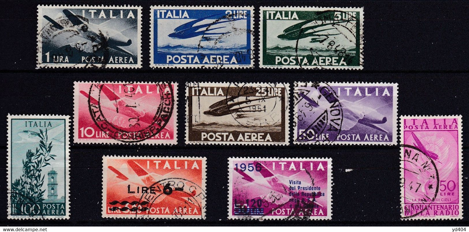 IT108 – ITALY - ITALIE – AIRMAIL – 1945-56 – USED ISSUES – SG # 670→930 USED 8,25 € - Luchtpost