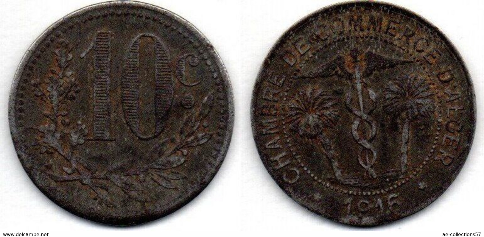 10 Centimes 1920 Alger TB - Notgeld