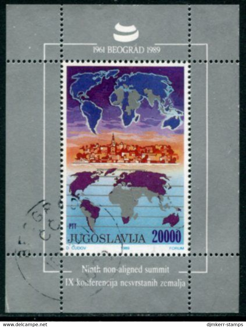 YUGOSLAVIA 1989 Non-aligned Nations Conference Block Used.  Michel Block 35 - Oblitérés