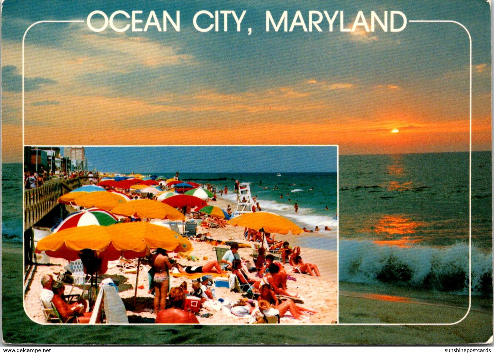 Maryland Ocean City Beach Scene & Sunrise - Ocean City