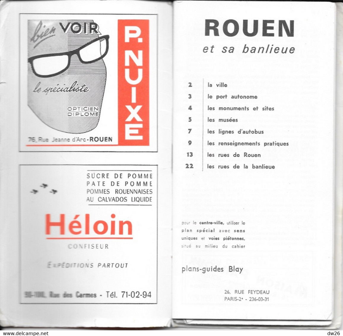 Plan Guide Blay: Rouen Et Sa Banlieue, Renseignements Divers, Transports, Répertoire Des Rues - Autres & Non Classés