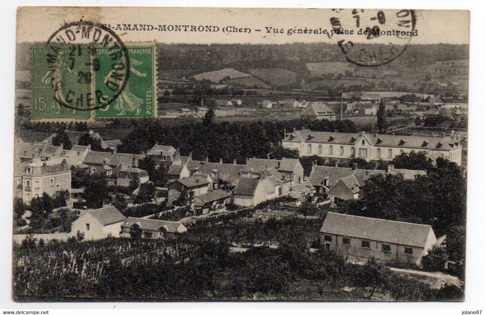 CPA   18      SAINT AMAND MONTROND  1911  VUE AERIENNE GENERALE - Saint-Amand-Montrond