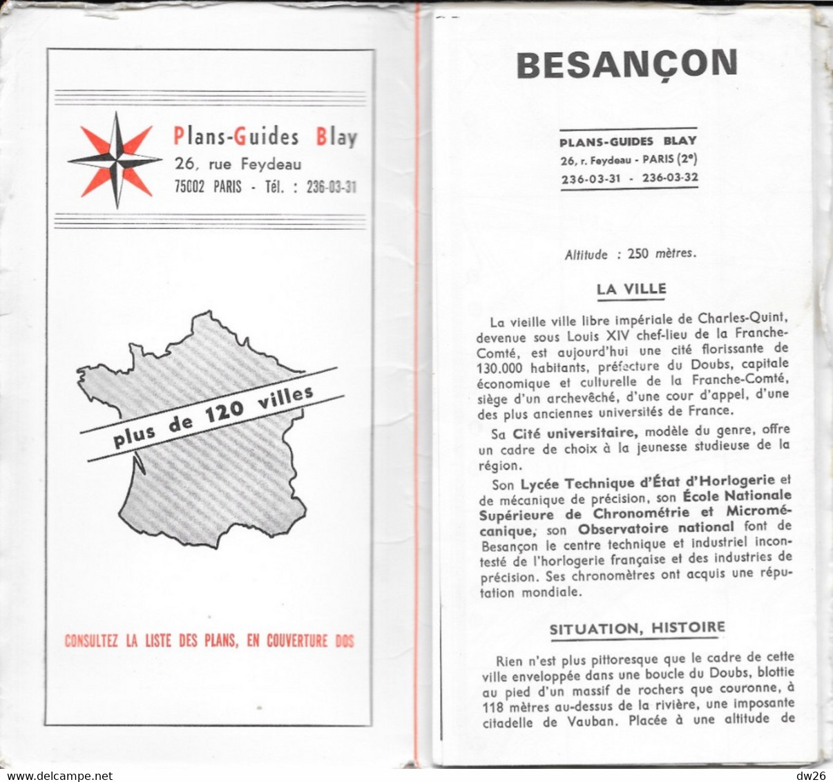 Plan Guide Blay: Besançon, Renseignements Divers, Répertoire Des Rues - Andere & Zonder Classificatie