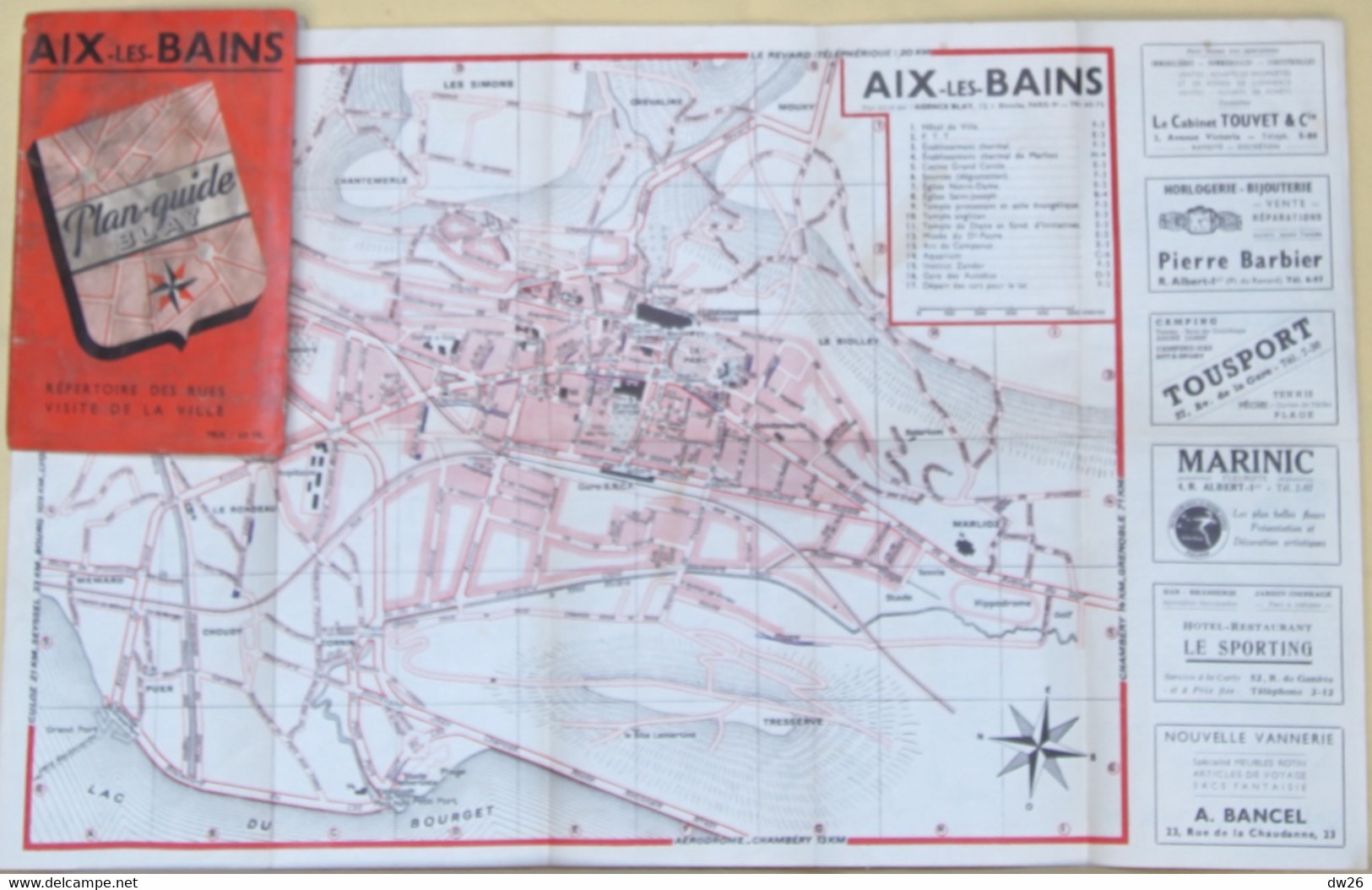 Plan Guide Blay: Aix-les-Bains, Visite De La Ville, Répertoire Des Rues - 1955 Environ - Sonstige & Ohne Zuordnung