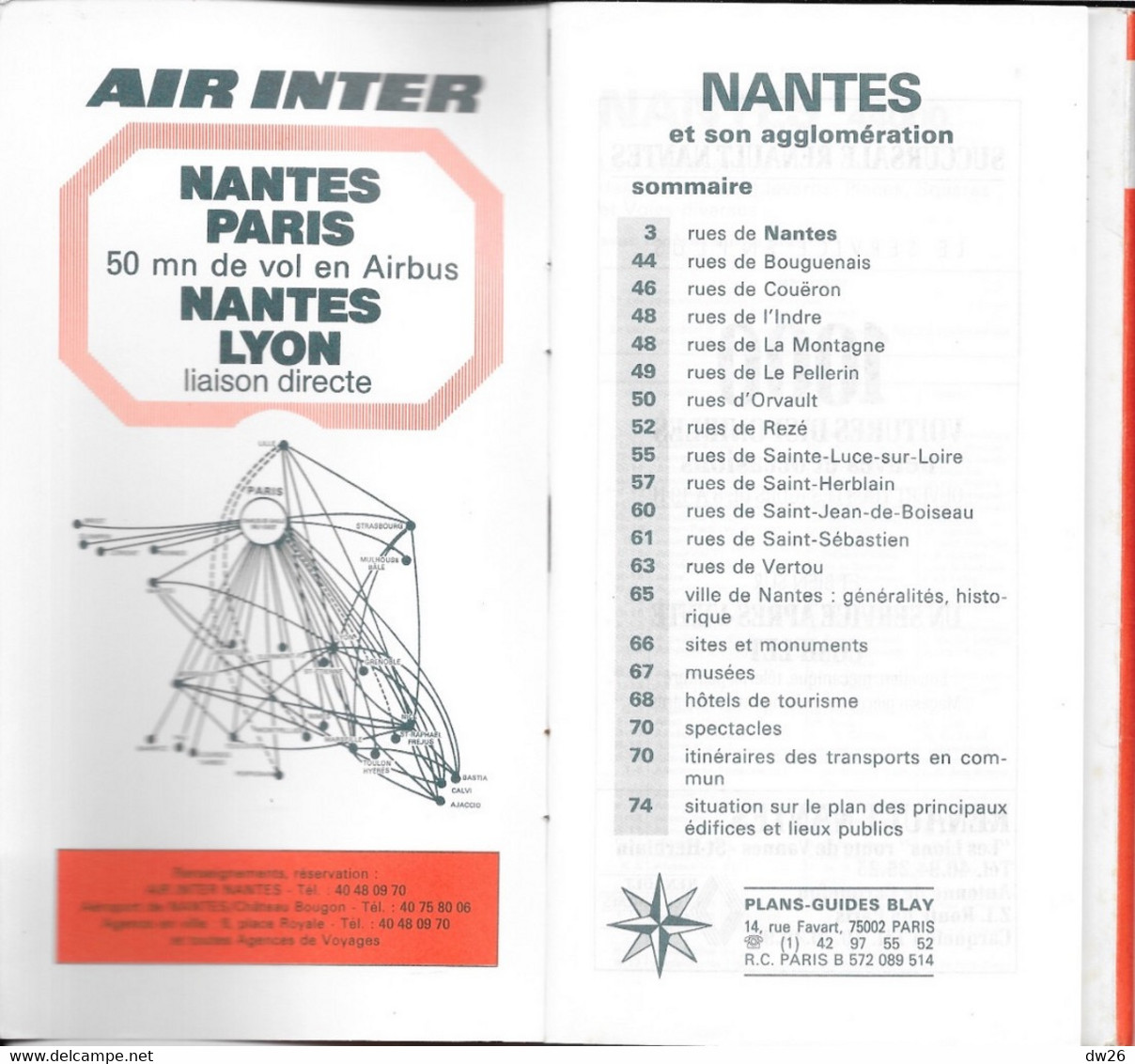 Plan Guide Blay: Nantes Et Son Agglomération (Couëron, Indré, La Montagne...) Transports, Tourisme, Répertoire Des Rues - Altri & Non Classificati